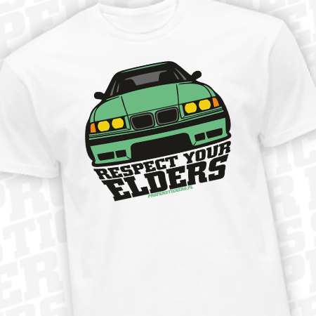 BMW E36 Respect Your Elders - koszulka